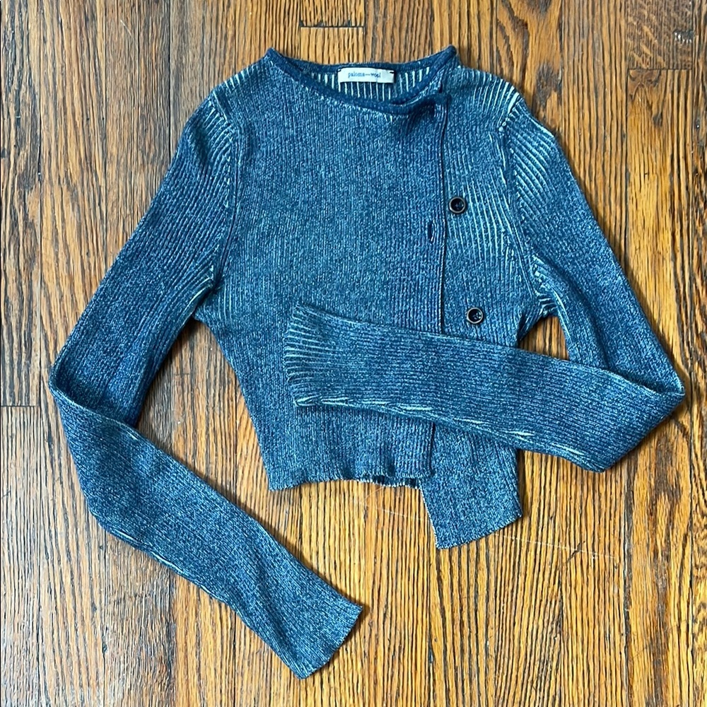 Paloma Wool Blue Ribbed Cardigan